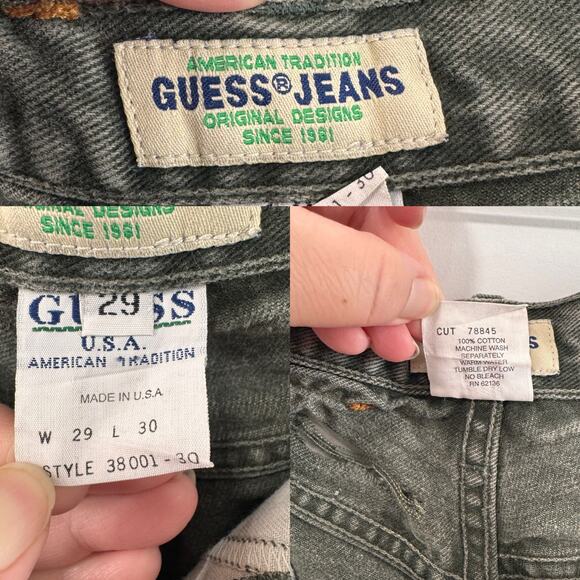 Vintage Guess Cutoff Shorts Green Denim Distressed Destroyed Beach Casual Size 4 - Picture 13 of 14